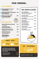 Menu Tournebroche - les fromages et desserts, coupes glaces