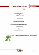 Menu Hôtel de france - Le menu grenouilles