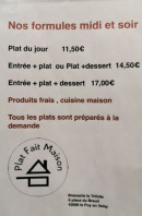 Carte et menu de Brasserie la trifolle à Le Puy en Velay — Les formules