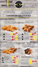 Menu Chick'n'street - Les box tenders, box wings, ...