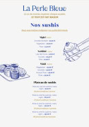 Carte et menu de La Perle Bleue à Le Puy en Velay — Les sushis