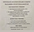 Menu Le 912 - Exemple de menu