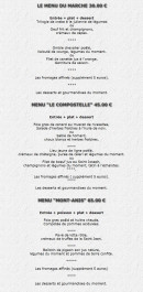 Carte et menu de Restaurant Tournayre à Le Puy en Velay — Les menus