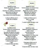 Carte et menu de Auberge de la Sapinière à Saint Victor Malescours — Les formules
