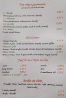 Menu Chez Lôrette - Les crêpes gourmandes, coupes glacées et gaufres ,..