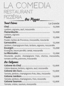 Menu La Comedia - Les pizzas