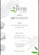 Menu Le Patio - Les menus