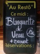 Menu Au Restô - L'ardoise