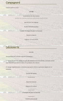 Menu Auberge Paysanne - Les menus (suite)