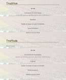 Menu Auberge Paysanne - Les menus
