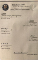 Menu Bistrot de la tour - Exemple de menu