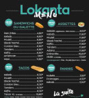 Carte et menu de Lokanta à Brives Charensac — Sandwiches, tacos...