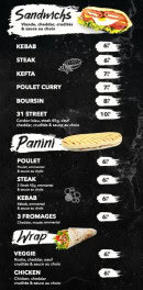 Menu 31 street food - Les sandwichs, paninis et wraps