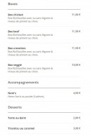 Carte et menu de Asian Street Food à Nantes — Boxes et accompagnements, desserts