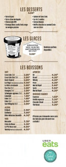 Menu Café Vatel - Desserts, glaces et boissons