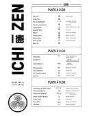 Menu Ichizen - Menu du soir