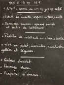 Menu Le Bouchon - Exemple de menu