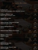 Menu Le Cèdre - Vins