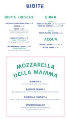 Menu Le Clan des Mamma - Bibite