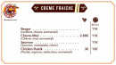 Menu Lumberjack - Crème fraîche suite