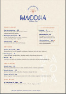 Menu Macoha - Les entrées, finger food et fraicheurs