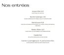 Menu Molana - Les entrées