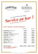 Menu Peter mc cool - Les bières