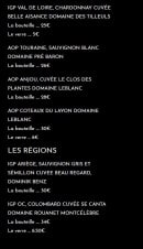 Menu Sépia - les vins blancs page 2