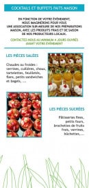 Menu Un Coin de Prairie - Les cocktails et buffets faits maison