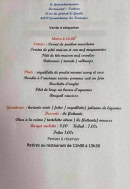 Carte et menu de Le Grandchampenois à Grandchamps des Fontaines — Un exemple de menu de la semaine