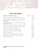 Menu Auberge de la Roche - vins blancs