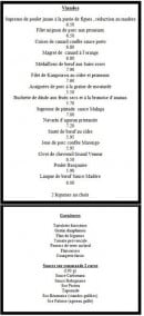 Menu Le Marmiton - viandes, garnitures