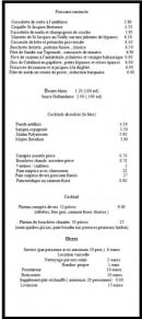 Menu Le Marmiton - poissons,cocktails, divers