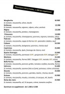 Menu La Bellissima - Les pizzas base crème