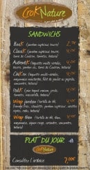 Menu Crok Nature - Sandwiches et plats du jour 
