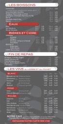 Menu L'Atelier - Boissons, fin de repas et boissons 