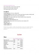 Menu Le Saintonge grill - Les pizzas desserts, glaces et vins blancs