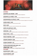 Menu Les Goûts D'Asie - Les entrées et salades