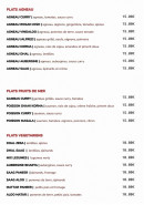 Menu Les Goûts D'Asie - Les plats agneau, plats fruits de mer et plats végétariens