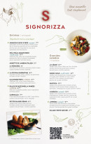 Menu Signorizza - SUR PLACE - les entrées et salades