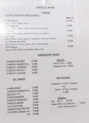 Menu Le Saloon - Les pizzas, sandwiches,....