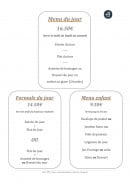 Menu Le Haras - Formules