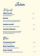 Menu Jularo - Les entrées et desserts