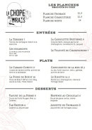 Menu La Chope des Marais - La carte