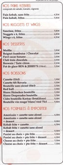 Menu L'océane - Les pains kebab, nuggets, dessert et boissons