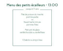 Carte et menu de Le Café des Ecailles à La Baule Escoublac — Menu des petits écailleurs