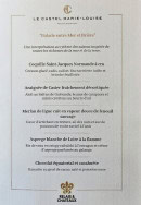 Menu Le Castel Marie-Louise - Exemple de menu