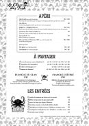 Carte et menu de Le Clan des Fish à La Baule Escoublac — Apéro, à partager et entrées