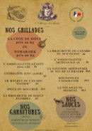 Carte et menu de L'Auberge du Menhir à Saint Nazaire — Grillades et garnitures