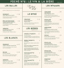 Menu El Peccato - Les vins et bières